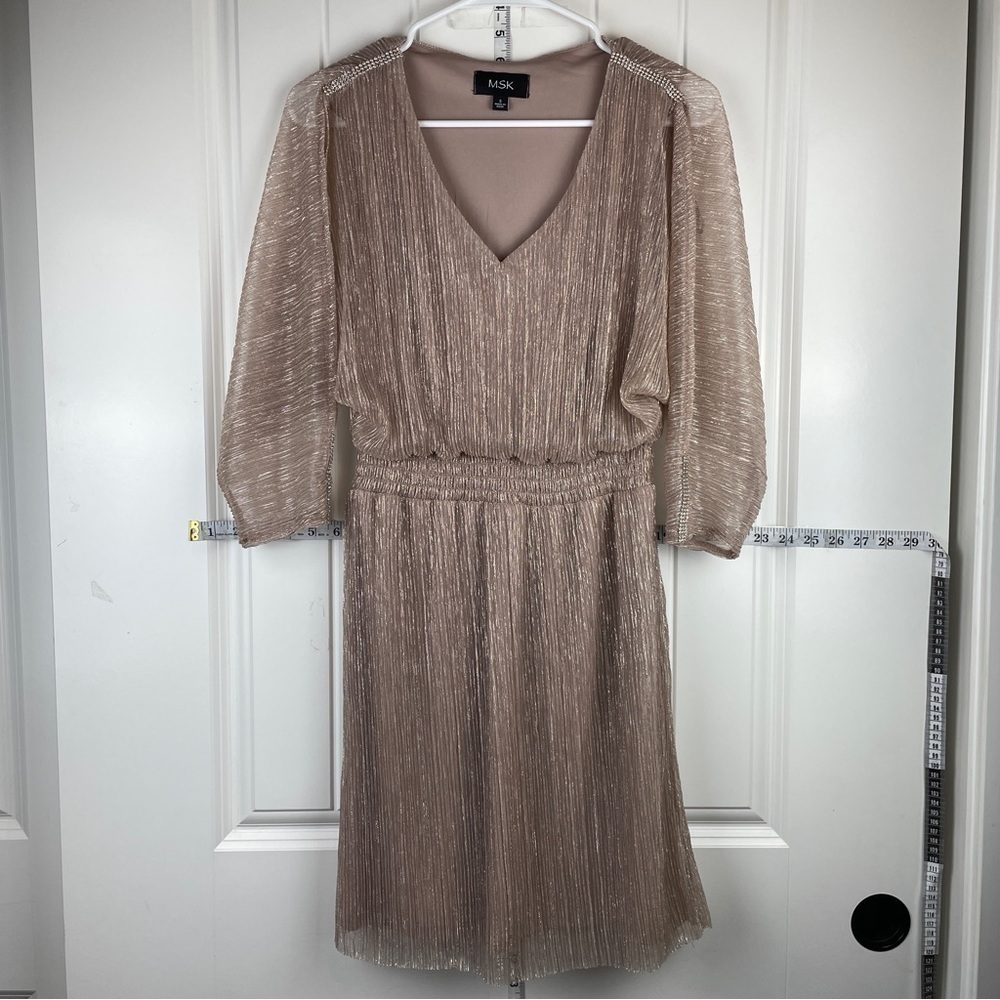 MSK pink, shimmery dress